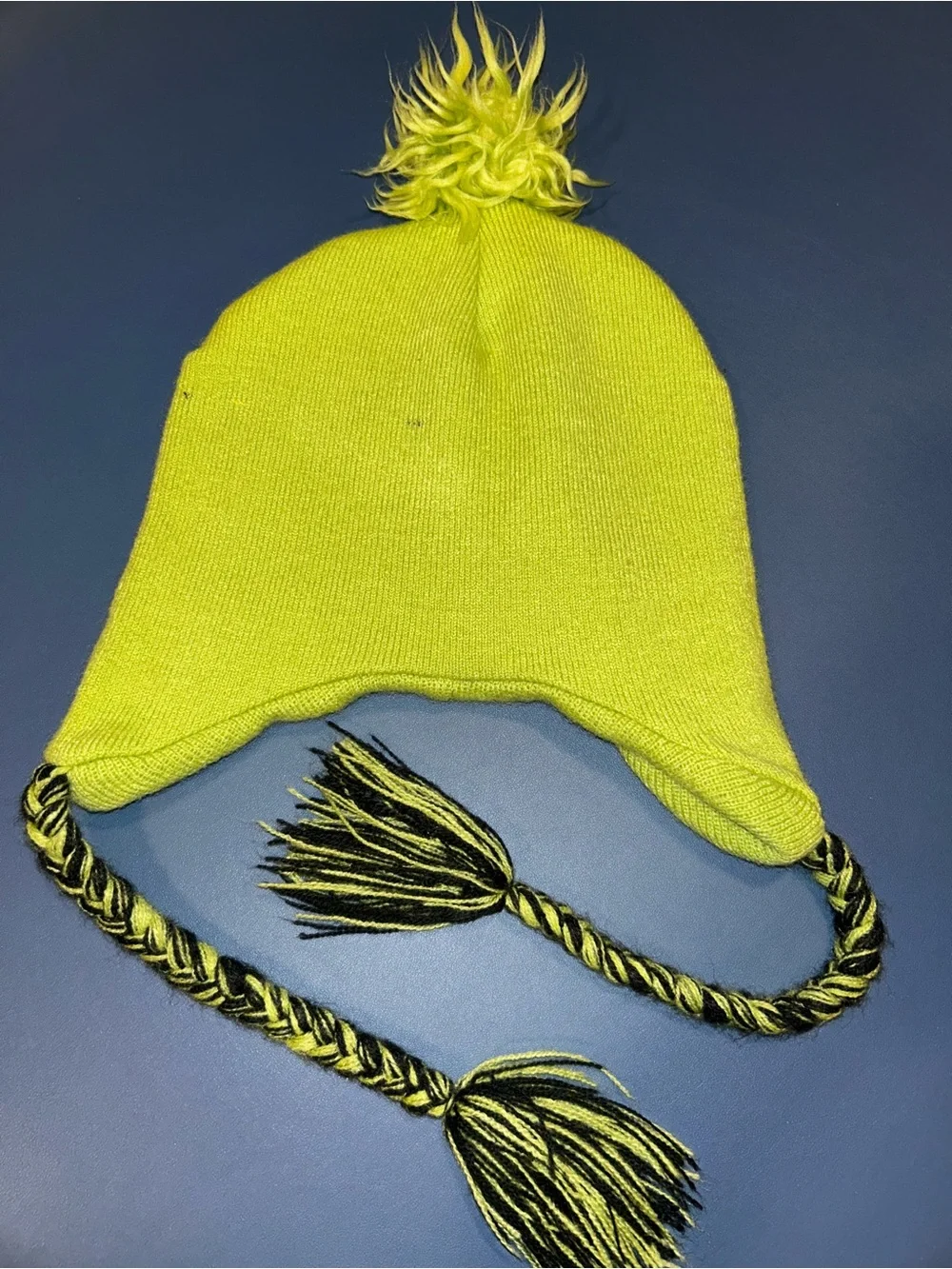 Dr. Seuss Grinch Green Knit Pom-Pom Earflap Hat